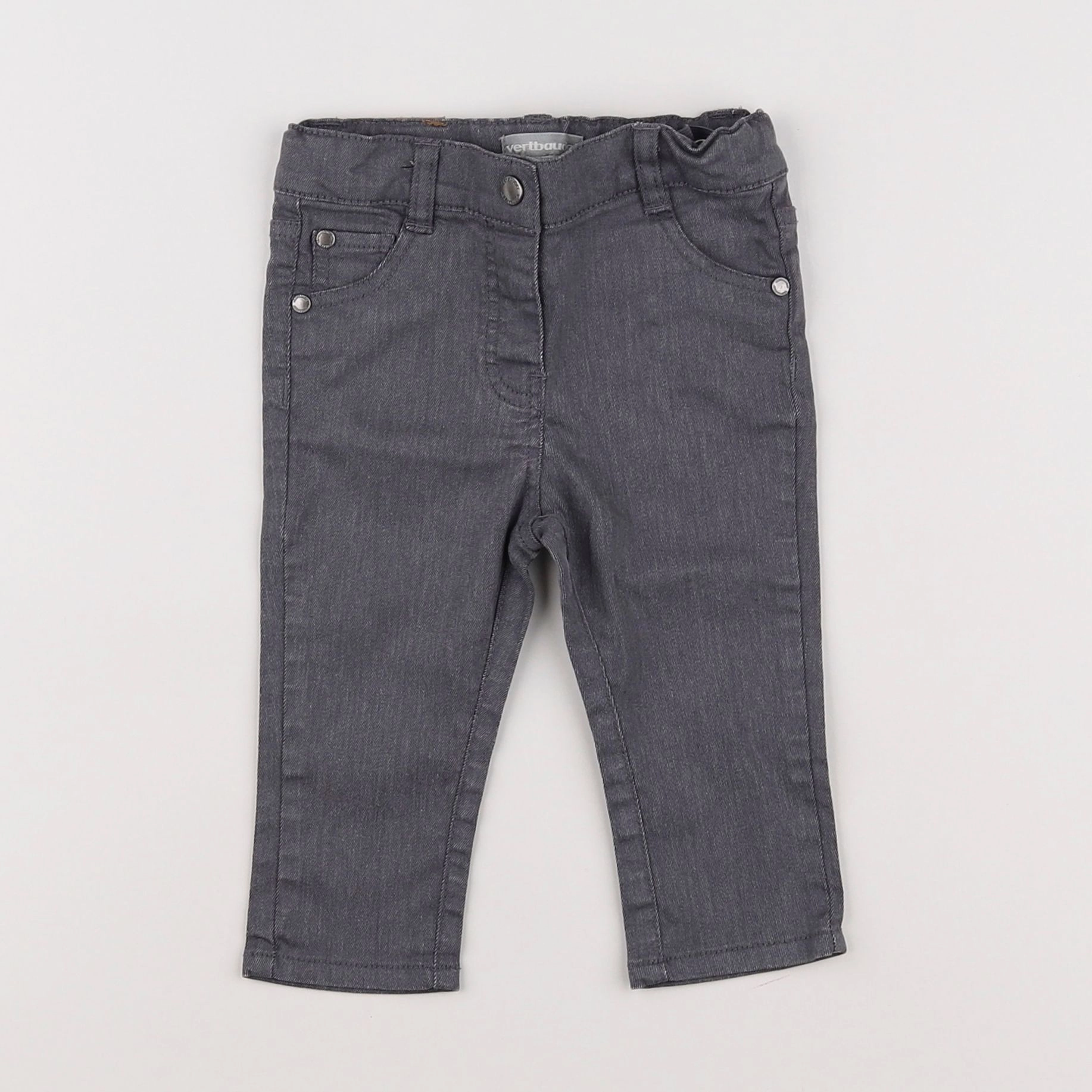 Vertbaudet - jean gris - 9 mois